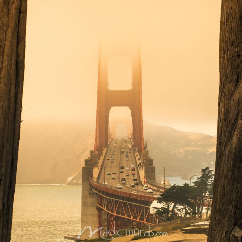 Golden Gate Framed Wallpaper Wall Mural