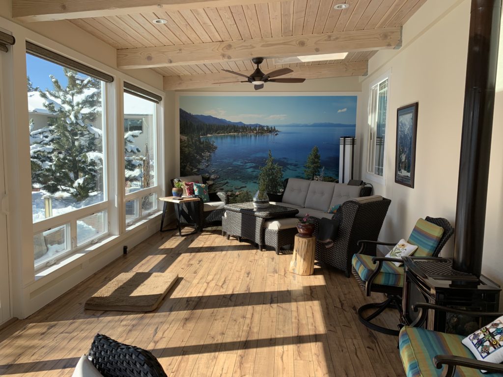 Newly Built Reno Sunroom Gets Fitted With Breathtaking Lake Tahoe Mural