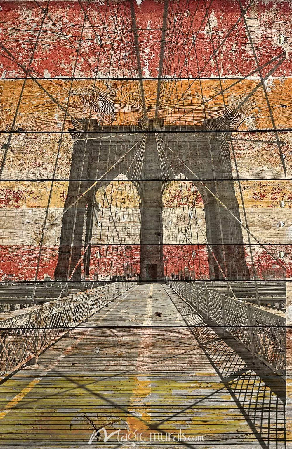 3D New York Bridge 057 Broken Wall Murals