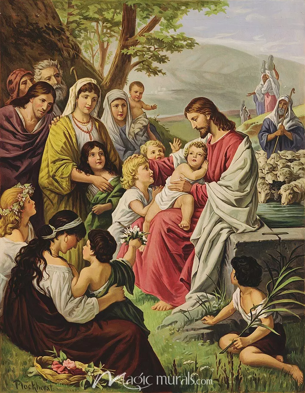 Christ and the Children Wallpaper Mural by Magic Murals