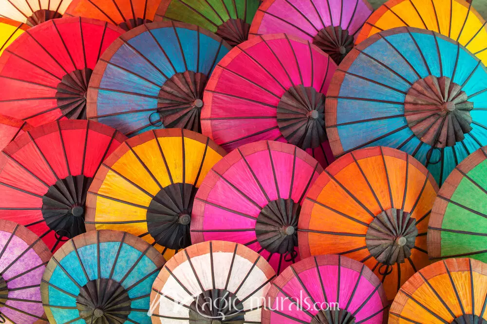 Chinese Umbrella Wallpaper 1693 Mural by Magic Murals