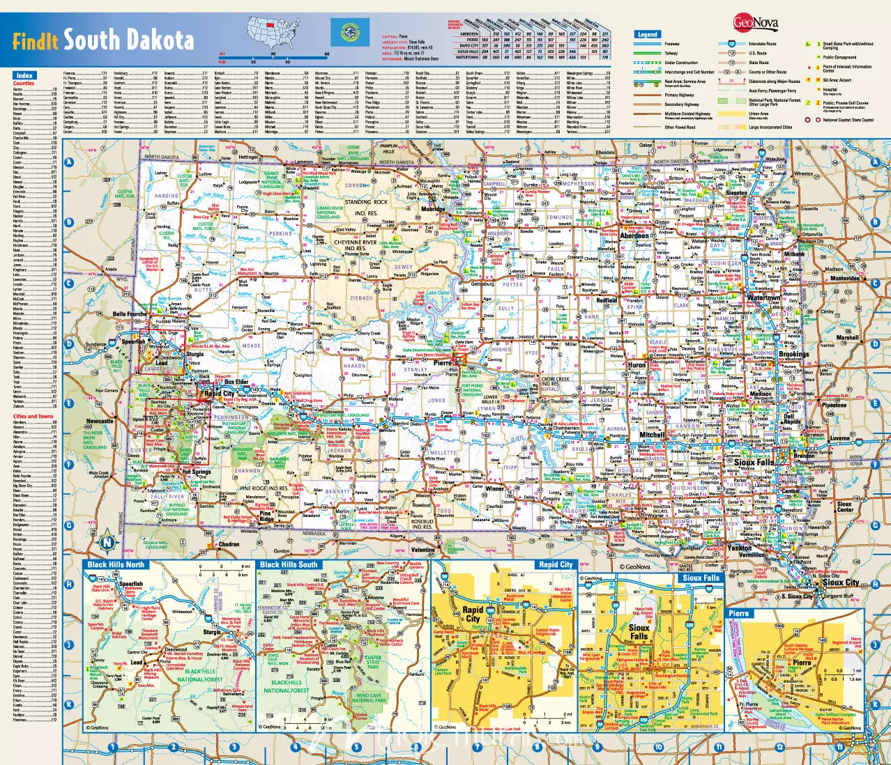 South Dakota State Map Wallpaper Mural by Magic Murals
