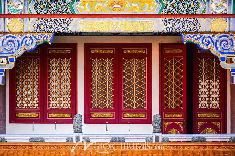 中国古代門窗CLASSICAL CHINESE DOORS & WINDOWS Traditional Chinese Door and Windows Mural by Magic Murals