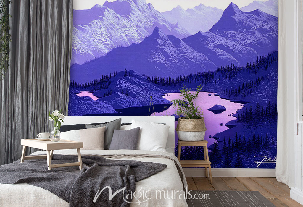 Reflections of Purple Wallpaper Mural by Magic Murals