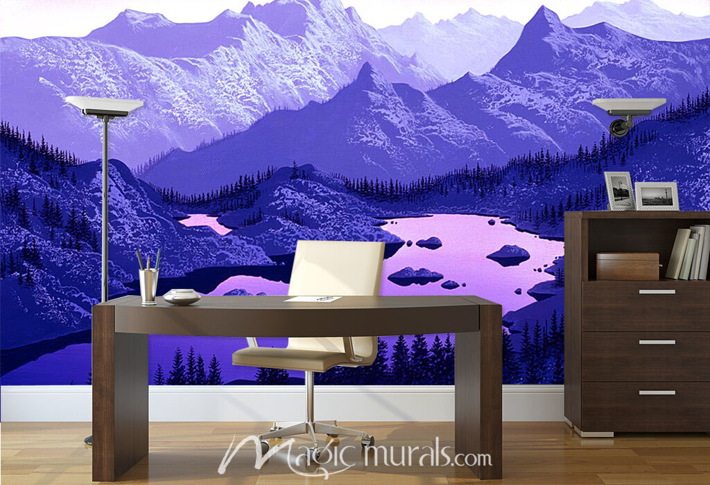 Reflections of Purple Wallpaper Mural by Magic Murals