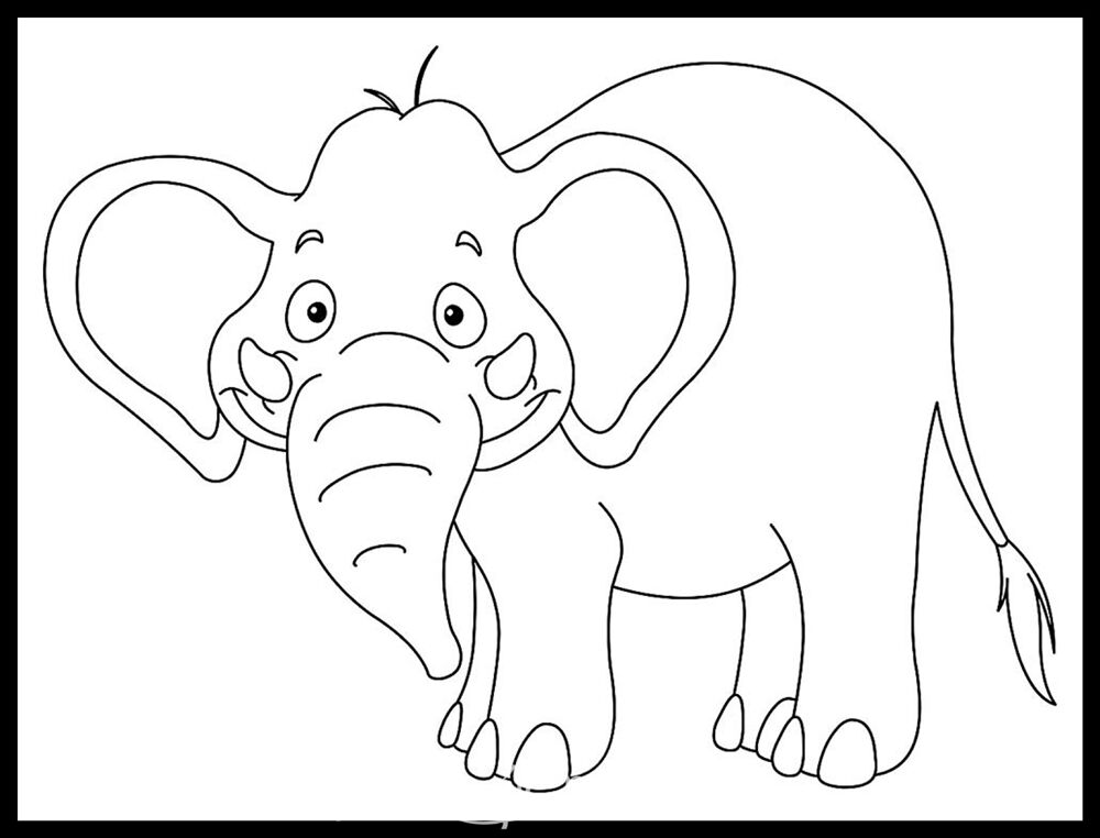 Cartoon Elephant Coloring Mural by Magic Murals