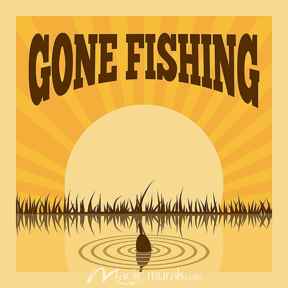 Gone Fishing Poster Wallpaper Wall Mural by Magic Murals