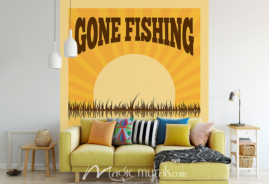 Gone Fishing Poster Wallpaper Wall Mural by Magic Murals