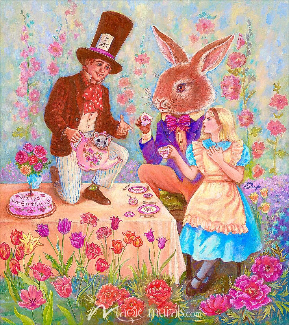 Mad Hatters Tea Party Wallpaper Mural by Magic Murals