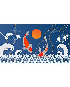 Koi Cloud and Ocean Abstract 6274 Wallpaper Wall Mural