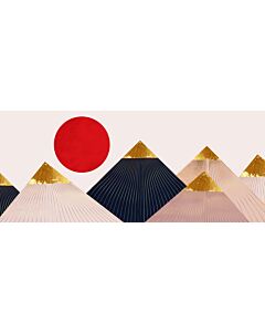 Gold Peaked Mountain Abstract Landscape 5285 Wallpaper Wall Mural