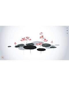 Harmony Lotus Flower Watercolor 6683 Wallpaper Wall Mural