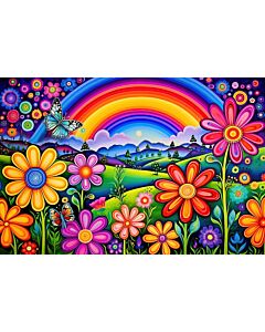 Rainbow Flowers 7000 Wallpaper Wall Mural