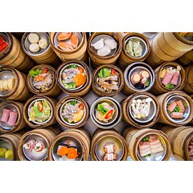 Yumcha Dim Sum in Bamboo Steamer 8399 Wallpaper Wall Mural