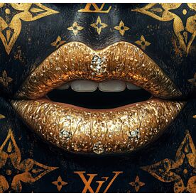 Golden Lips 1 Wallpaper Wall Mural