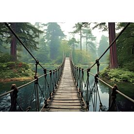 Blue Pond Bridge Wallpaper Wall Mural