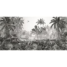 Leopard Landscape BW by Sir Edward Wallpaper Wall Mural