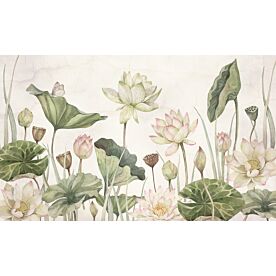 Lovely Water Lillies by Sir Edward Wallpaper Wall Mural