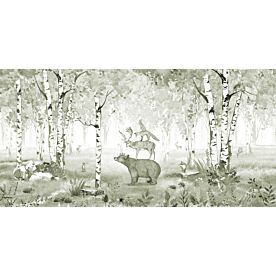 Bear King - Green by Kikki Belle Wallpaper Wall Mural
