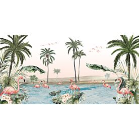 Flamingo Oasis by Kikki Belle Wallpaper Wall Mural