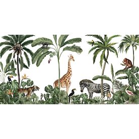 Jungle Jive - White by Kikki Belle Wallpaper Wall Mural