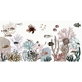 Roaring Reef - White by Kikki Belle Wallpaper Wall Mural