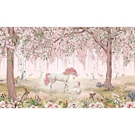 Unicorn Forest - Pink by Kikki Belle Wallpaper Wall Mural