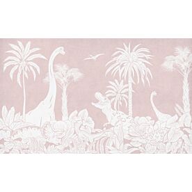 Monochrome Dino - Pink by Kikki Belle Wallpaper Wall Mural