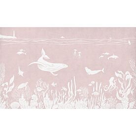 Monochrome Sea - Pink by Kikki Belle Wallpaper Wall Mural