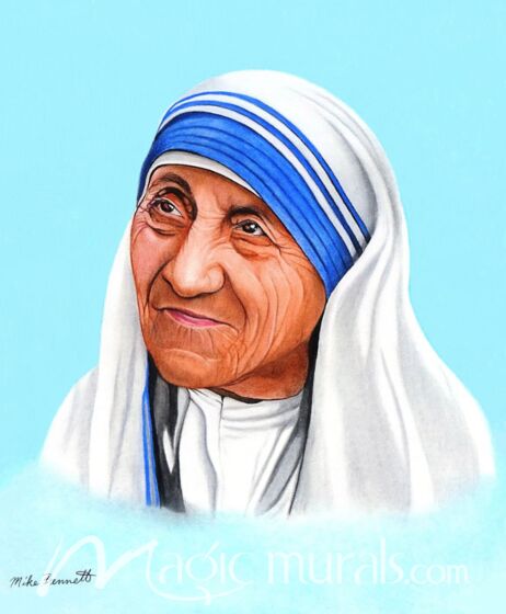 Mother Teresa Portrait Wallpaper Mural by Magic Murals