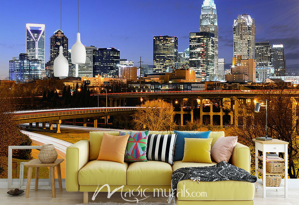 Charlotte at Night Wallpaper Wall Mural by Magic Murals