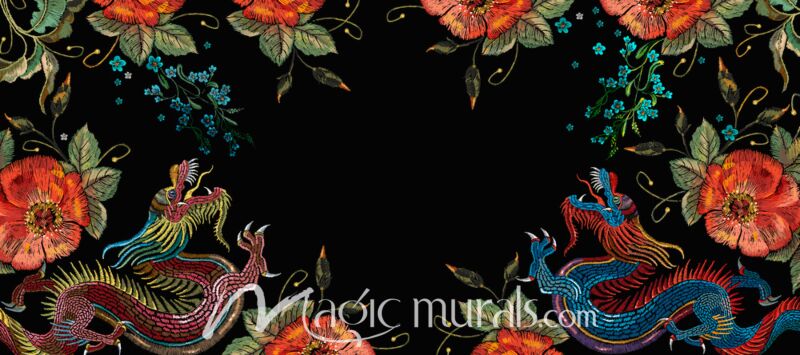 Dragons and Roses 3370 Wallpaper Wall Mural