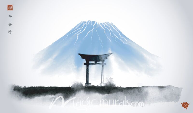 Japan Mount Fujiyama w Torri Gate 8089 Wallpaper Wall Mural