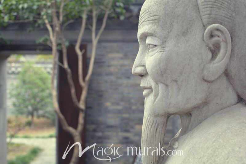 Confucius Statue in Garden Wallpaper Wall Mural