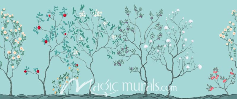 Flowering Tree with Pomegranate 3640 Wallpaper Wall Mural