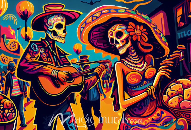 Los Muertos Fiesta 8473 Wallpaper Wall Mural