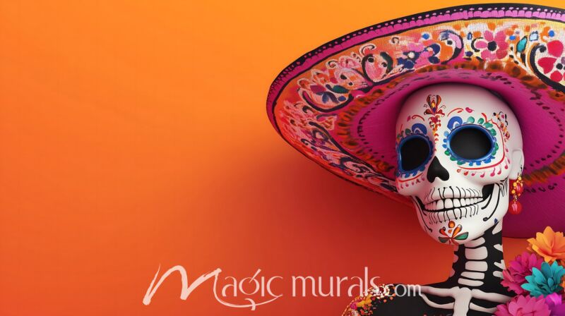 Sugar Skull Backdrop 5986 Wallpaper Wall Mural
