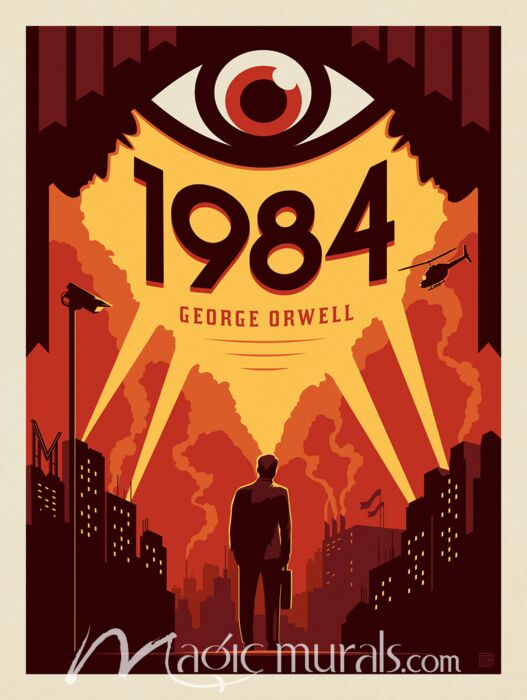 ADG Orwell 1984 Book Cover Wallpaper Wall Mural