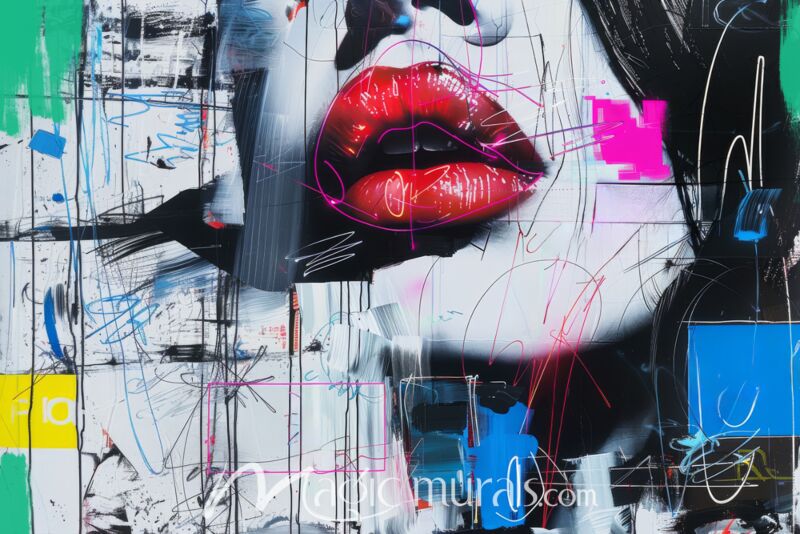 Read Lips Graffiti 14 Wallpaper Wall Mural