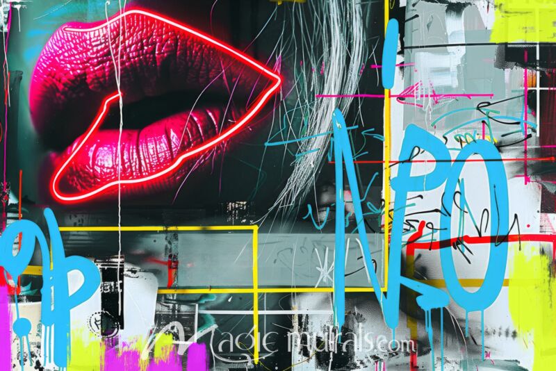 Read Lips Graffiti 4 Wallpaper Wall Mural