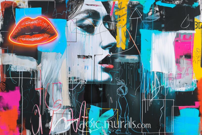 Read Lips Graffiti 21 Wallpaper Wall Mural