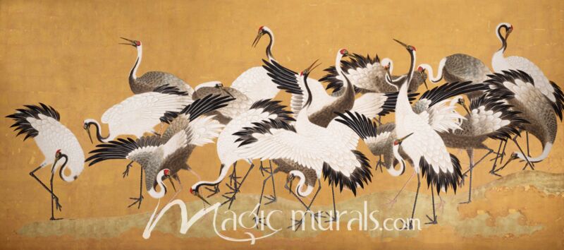 Crane Birds by Sir Edward Wallpaper Wall Mural