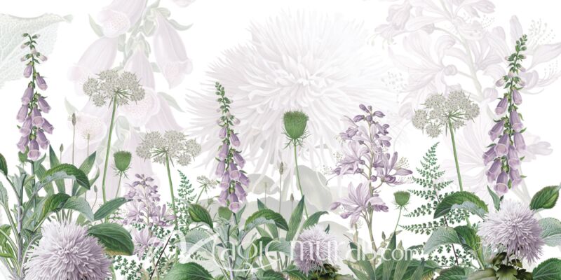 Foxglove Flowers by Sir Edward Wallpaper Wall Mural