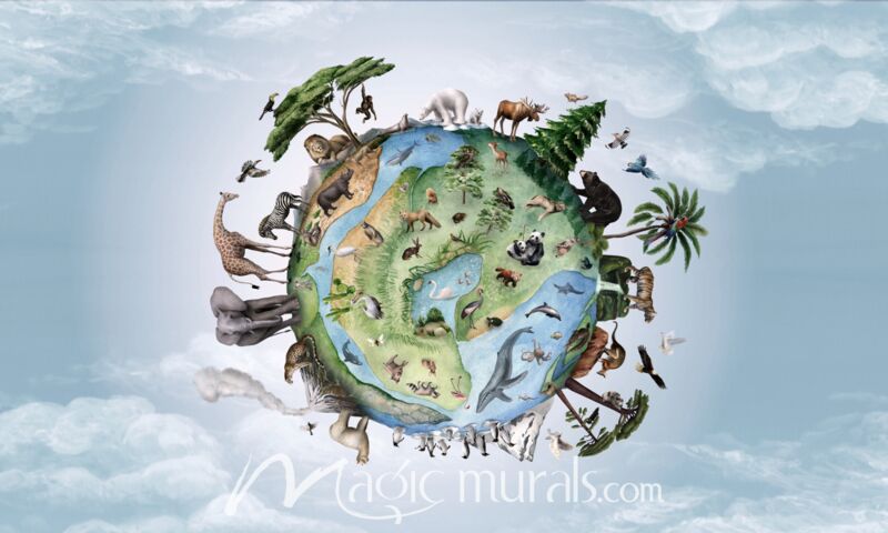 Animals of Earth by Kikki Belle Wallpaper Wall Mural