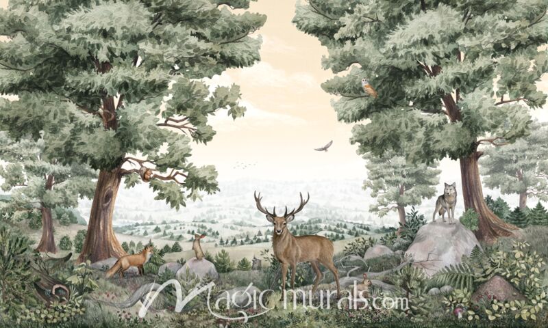 Forest Vista by Kikki Belle Wallpaper Wall Mural