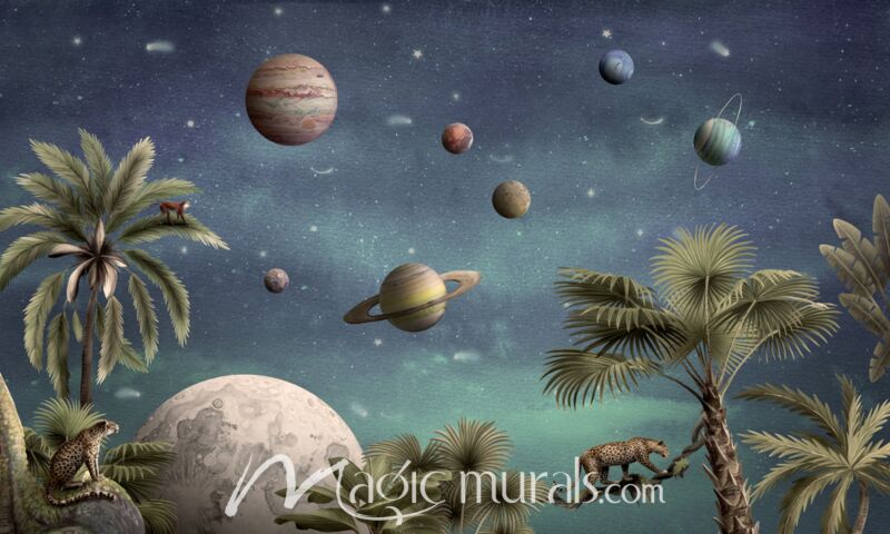 Pretty Planets by Kikki Belle Wallpaper Wall Mural