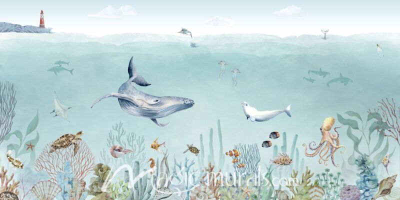 Secret Sealife by Kikki Belle Wallpaper Wall Mural