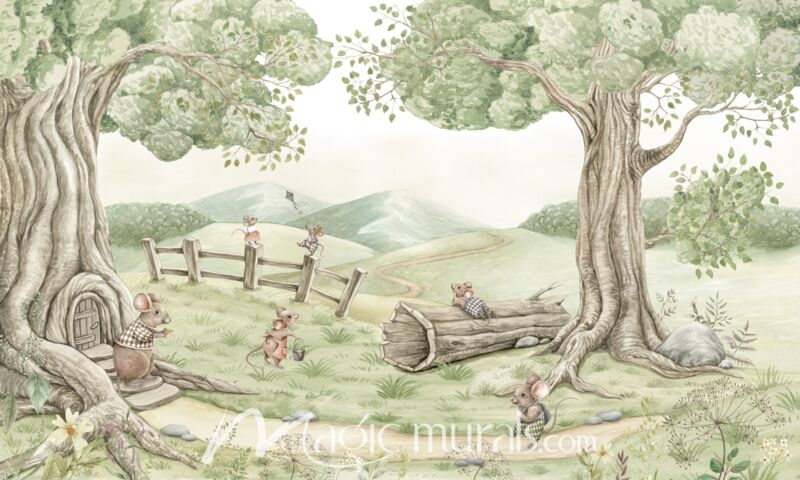 Mouse Family by Kikki Belle Wallpaper Wall Mural