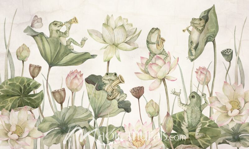 Water Lily Orchestra by Kikki Belle Wallpaper Wall Mural