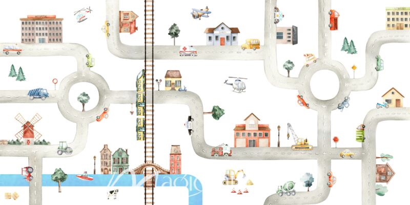 City of Vehicles by Oliver Robins Wallpaper Wall Mural